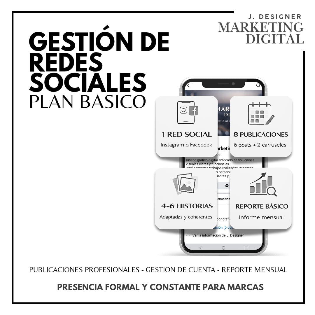 Gestión de redes sociales plan básico
